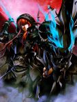  armor artist_request glowing glowing_eyes highres pixiv pixiv_fantasia pixiv_fantasia_4 red_eyes red_hair redhead sword weapon 