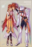  anna_irving couple hand_holding kiss kratos_aurion long_hair redhead short_hair simple_background sword tales_of_symphonia 