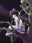  black_hair bow hair_bow hitoshise long_hair solo star_sapphire touhou wings 