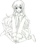  colette_brunel female long_hair sitting sketch smile solo tales_of_symphonia 