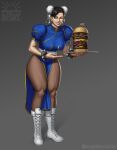  absurdres american_flag burger chun-li food highres magenta_sunrise street_fighter 