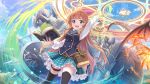  1girl anne_(princess_connect!) book green_eyes grimoire long_hair magic magic_circle official_art orange_hair pleated_skirt princess_connect! skirt spell 