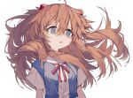  1girl commentary_request deep_(deep4946) dress_shirt grey_eyes hairpods highres interface_headset long_hair neckerchief neon_genesis_evangelion orange_hair red_neckwear school_uniform shirt solo souryuu_asuka_langley two_side_up upper_body white_background white_shirt 