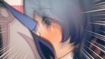 2girls ansa1998_412 blue_hair blurry blush breast_smother breasts face_to_breasts ganyu_(genshin_impact) genshin_impact highres horns keqing_(genshin_impact) medium_breasts motion_lines multiple_girls violet_eyes yuri