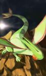  absurdres blurry commentary flygon flying gen_3_pokemon highres night no_humans outdoors pn_(ltpn_257) pokemon pokemon_(creature) shiny sideways_glance solo 