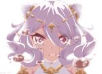  1girl angry elf eyebrows_visible_through_hair hair_between_eyes hair_ornament kokkoro_(princess_connect!) pointy_ears princess_connect! red_eyes seryu_oekaki tears white_background white_hair 