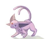  commentary espeon forehead_jewel forked_tail full_body gen_2_pokemon highres no_humans pn_(ltpn_257) pokemon pokemon_(creature) solo standing tail violet_eyes white_background 