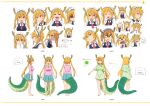  1girl absurdres character_sheet expressions highres horns kobayashi-san_chi_no_maidragon multiple_views official_art production_art scan tail tohru_(maidragon) turnaround variations zip_available 