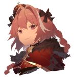  1boy absurdres astolfo_(fate) black_bow black_neckwear bow crown eyebrows_visible_through_hair eyes_visible_through_hair fate/apocrypha fate/grand_order fate_(series) hair_bow highres long_hair looking_at_viewer male_focus mini_crown multicolored_hair otoko_no_ko pink_eyes pink_hair same_(sendai623) smile solo streaked_hair upper_body white_hair 