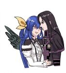  black_hair blue_hair couple dizzy_(guilty_gear) guilty_gear guilty_gear_strive looking_at_another moontears pale_skin red_eyes testament_(guilty_gear) twintails wings 