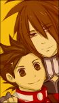  brown_eyes father_and_son kratos_aurion lloyd_irving male simple_background tales_of_symphonia 