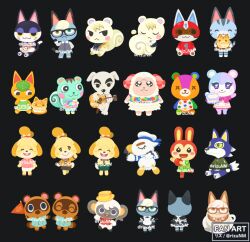  6+boys 6+girls animal_crossing baby_animal bear bear_cub bird black_background brothers bunnie_(animal_crossing) cat character-themed_food chibi chibi_only coffee coffee_mug crossdressing crossdressing_(mtf) cup dog dom_(animal_crossing) everyone food glasses gulliver_(animal_crossing) heterochromia holding holding_food holding_sandwich isabelle_(animal_crossing) judy_(animal_crossing) k.k._slider_(animal_crossing) kid_cat_(animal_crossing) lobo_(animal_crossing) lolly_(animal_crossing) maid marshal_(animal_crossing) mint_(animal_crossing) monkey mug multiple_boys multiple_girls niko_(animal_crossing) official_alternate_costume punchy_(animal_crossing) rabbit raccoon raymond_(animal_crossing) rizu_(rizunm) sandwich seagull sheep siblings simple_background sleeping squirrel stitches_(animal_crossing) stuffed_animal stuffed_toy tangy_(animal_crossing) teddy_bear timmy_(animal_crossing) tommy_(animal_crossing) 