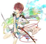 asbel_lhant blue_eyes brown_hair male nagarete_toira solo sword tales_of_(series) tales_of_graces weapon 