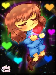  1other 2025 2d ambiguous_gender ankle_boots artist_name aura black_background blue_shorts blue_soul_(utdr) blue_sweater boots brown_boots brown_hair child commentary cute cyan_soul_(utdr) digital_media double_horizontal_stripe eyelashes frisk_(undertale) glowing glowing_heart green_soul_(utdr) heart highres horizontal-striped_clothes human long_sleeves muigee orange_soul_(utdr) pink_stripes purple_soul_(utdr) red_soul_(utdr) short_hair shorts simple_background smile soul_(utdr) sparkle striped_clothes striped_sweater sweater thai_commentary two-tone_sweater undertale utdr_(toby_fox) yellow_soul_(utdr) 