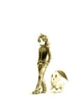  androgynous chiba_(tibaacss) chikorita monochrome nintendo pokemon pokemon_(game) pokemon_gsc sepia silver_(pokemon) silver_(pokemon)_(remake) 