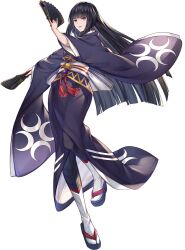  1girl armor artist_request black_armor black_hair black_kimono blunt_bangs blunt_ends breasts closed_mouth folding_fan from_side full_body game_asset glass_(tate_no_yuusha_no_nariagari) hand_fan hands_up highres holding holding_fan japanese_clothes kimono leg_up long_hair long_sleeves official_art red_eyes sandals simple_background small_breasts solo standing standing_on_one_leg straight_hair tate_no_yuusha_no_nariagari tate_no_yuusha_no_nariagari_rise transparent_background v-shaped_eyebrows vassal_fan_(demon_dragon_fan)_(tate_no_yuusha_no_nariagari) vassal_fan_(tate_no_yuusha_no_nariagari) wide_sleeves zouri 