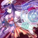  dress female magic magic_circle moon patchouli_knowledge purple_eyes purple_hair sigina solo touhou violet_eyes 
