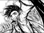  buttons fang lloyd_irving male monochrome short_hair sketch solo sword tales_of_symphonia 