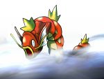  doing_it_wrong fins fog fusion gyarados magikarp no_humans open_mouth pokemon sea_serpent simple_background solo water whiskers white_background you're_doing_it_wrong 