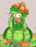  flower gen_5_pokemon highres holding holding_flower lilligant looking_at_viewer nashimochi_4 no_humans orange_eyes orange_flower petals plant pokemon pokemon_(creature) sketch solo vines 