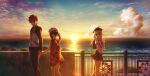  1boy 2girls album_cover beach brother_and_sister cd_(source) cover emiya_shirou fate/kaleid_liner_prisma_illya fate_(series) illyasviel_von_einzbern miyu_edelfelt multiple_girls ocean official_art shore siblings sunset twilight 