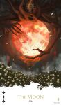  alien bloodborne eldritch_abomination english_text field flower flower_field frozensoba full_moon highres hug looking_at_viewer monster moon moon_presence no_humans pillar pink_flower red_moon white_background yellow_flower 