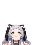  1girl :3 absurdres anbasa_(amaneyuz13) animal_ear_fluff animal_ears bangs brown_eyes cat_ears cat_girl highres hololive kemonomimi_mode light_blush looking_at_viewer murasaki_shion silver_hair smile solo twintails upper_body virtual_youtuber white_background 