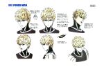  1boy blonde_hair character_sheet copyright_name expressions genos highres male_focus multiple_views official_art one-punch_man production_art scan scan_artifacts zip_available 