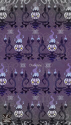  blue_fire chandelier chandelure fire ghost highres looking_at_viewer meme_(sleepsheep) no_humans pokemon pokemon_(creature) pokemon_focus purple_fire yellow_eyes 