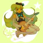  green_hair guitar macloid macne_nana thigh-highs 