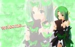  butterfly clipboard green green_eyes green_hair higurashi_no_naku_koro_ni long_hair sonozaki_shion waitress wallpaper 