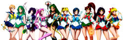 5girls absurdres adult_swim aged_up aino_minako arm_up back_bow bishoujo_senshi_sailor_moon bishoujo_senshi_sailor_moon_r bishoujo_senshi_sailor_moon_r:_the_movie bishoujo_senshi_sailor_moon_s bishoujo_senshi_sailor_moon_s:_the_movie bishoujo_senshi_sailor_moon_supers bishoujo_senshi_sailor_moon_supers:_the_movie black_choker black_hair black_sailor_collar black_skirt blonde_hair blue_bow blue_bowtie blue_choker blue_eyes blue_hair blue_sailor_collar blue_skirt blunt_bangs boots bow bowtie breasts brooch brown_hair cameltoe chain chibi_usa choker circlet cleavage closed_mouth collarbone commentary commentary_request cone_hair_bun cowboy_shot crescent crescent_choker crescent_earrings deep_aqua_mirror double_bun earrings elbow_gloves electricity electrokinesis fire garnet_rod glint gloves gluteal_fold green_choker green_eyes green_hair green_sailor_collar green_skirt grimbyslayer hair_bobbles hair_bow hair_bun hair_ornament half_updo hand_mirror hand_on_own_chest hand_on_own_hip hand_up happy heart heart_brooch high_heel_boots high_heels highres hino_rei holding holding_chain holding_mirror holding_ofuda holding_staff holding_sword holding_wand holding_weapon jewelry kaiou_michiru kino_makoto knee_boots leg_up leotard leotard_peek light_smile lips lipstick long_hair looking_at_another looking_at_viewer maboroshi_no_ginzuishou magical_girl makeup medium_breasts meiou_setsuna miniskirt mirror mizuno_ami moon_stick_(sailor_moon) multiple_girls neptune_symbol ofuda open_mouth orange_choker orange_sailor_collar orange_skirt parted_bangs parted_lips pink_boots pink_bow pink_bowtie pink_choker pink_hair pink_sailor_collar pink_skirt pleated_skirt pointing pointing_up ponytail purple_boots purple_bow purple_hair purple_sailor_collar purple_skirt red_bow red_bowtie red_choker red_eyes red_lips red_sailor_collar red_skirt sailor_chibi_moon sailor_collar sailor_jupiter sailor_mars sailor_mercury sailor_moon sailor_neptune sailor_pluto sailor_saturn sailor_senshi sailor_senshi_uniform sailor_uranus sailor_venus short_hair silence_glaive simple_background single_hair_bun skirt smile space_sword staff standing star_(symbol) star_earrings sword ten'ou_haruka thick_thighs thigh_gap thighs tiara toei_company tomoe_hotaru toonami transformation_brooch_(sailor_moon) transparent_background tsukino_usagi twintails v venus_love_me_chain very_long_hair very_short_hair violet_eyes viz_media wand water wavy_hair weapon white_background white_gloves white_leotard yellow_bow yellow_bowtie