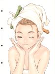  highres murata_renji naked_towel range_murata smile towel wink 