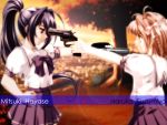  gun_to_head hayase_mitsuki kimi_ga_nozomu_eien mexican_standoff parody phantom_of_inferno ribbon school_uniform suzumiya_haruka weapon 
