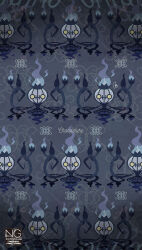  chandelier chandelure fire full_body ghost highres looking_at_viewer meme_(sleepsheep) no_humans pokemon pokemon_(creature) pokemon_focus purple_fire yellow_eyes 