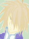  brown_hair hair_over_one_eye kratos_aurion male oekaki short_hair simple_background sketch solo tales_of_symphonia 
