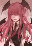  bat_wings koakuma necktie red_eyes redhead touhou wings 