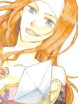  blue_eyes headband long_hair male open_mouth redhead simple_background smile solo tales_of_symphonia zelos_wilder 