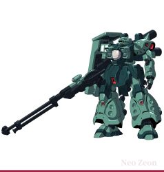  anime_coloring armor armor_skirt arms_at_sides backpack bag beam_rifle commentary_request energy_gun full_body gas_cylinder green_armor gun gundam gyoubu_ippei holding holding_energy_gun holding_gun holding_weapon huge_weapon industrial_pipe joints legs_apart looking_at_viewer mecha mecha_focus mobile_suit moon_gundam neo_zeon no_humans official_art one-eyed one-eyed_mecha pink_eyes rifle robot robot_joints scope shoulder_armor shoulder_spikes sideways_glance simple_background sniper_rifle solo spikes standing thrusters two-tone_armor variant_set vernier_thrusters weapon white_background zaku_iv 