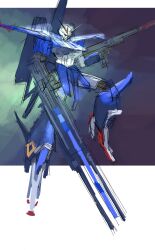  absurdres aeug beam_cannon beam_rifle commentary_request energy_gun gundam gundam_msv highres mecha mecha_focus mobile_suit nebula no_humans original redesign robot science_fiction sketch space star_(sky) user_gckk2542 v-fin weapon z_ii_gundam zero_gravity zeta_gundam 