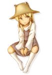  bad_id blonde_hair hair_ribbon hat moriya_suwako ribbon touhou 