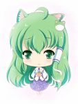  bad_id box cat_ears chibi green_eyes green_hair kemonomimi_mode kochiya_sanae rin_(ateria) touhou 