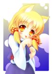  animal_ears blonde_hair blush cat_ears jyon_inu kemonomimi_mode moriya_suwako no_hat tongue touhou yellow_eyes 
