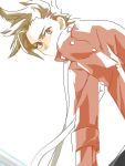  brown_eyes brown_hair buttons lloyd_irving male oekaki short_hair simple_background solo tales_of_symphonia 