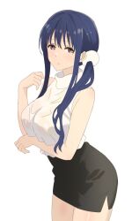 1girl :d arm_up artist_request black_cardigan blue_eyes blue_hair blush breasts brown_footwear cardigan dark_blue_hair dual_wielding full_body grey_skirt hanayamata hand_up highres holding holding_instrument instrument jumping kneehighs legs_up loafers long_hair long_sleeves looking_at_viewer medium_breasts medium_skirt naruko_(instrument) neckerchief nishimikado_tami official_art open_mouth plaid plaid_skirt pleated_skirt ponytail sailor_collar school_uniform second-party_source serafuku shirt shoes sidelocks simple_background skirt smile socks solo transparent_background white_neckerchief white_sailor_collar white_shirt