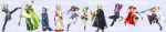  6+boys alternate_costume armor belt black_mage blonde_hair blue_eyes blue_mage brown_eyes brown_hair butz_klauser cape cecil_harvey closed_eyes cloud_strife dancer dissidia_final_fantasy dual_wielding english everyone final_fantasy final_fantasy_i final_fantasy_ii final_fantasy_iii final_fantasy_iv final_fantasy_ix final_fantasy_v final_fantasy_vi final_fantasy_vii final_fantasy_vii_advent_children final_fantasy_viii final_fantasy_x flower frioniel gloves green_eyes hand_behind_head hat headband highres horns jewelry kashiwabooks kb1101 kicking knight mask monk mouth_hold multiple_boys necklace ninja onion_knight ponytail red_mage red_wizard rose scar shield smile spiked_hair spiky_hair squall_leonhart staff summoner sword tail thief tidus tina_branford treasure_chest tunic warrior_of_light weapon white_hair white_mage wink witch_hat zidane_tribal 