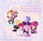  4boys asbel_lhant banana cheria_barnes chibi eating english food fruit hubert_ozwell malik_caesars multiple_boys multiple_girls pascal richard_(tales_of_graces) sophie_(tales_of_graces) sushi tales_of_(series) tales_of_graces tom@tog two_side_up 