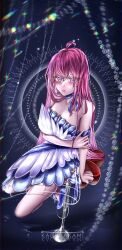  blue_dress dress glint highres kagurakami kagurakami_offc original pink_hair violet_eyes 