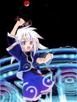  blue_eyes genis_sage magic male oekaki open_mouth short_hair solo tales_of_symphonia white_hair 