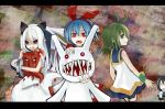  asagi_(nippon_ichi) bad_id black_sclera blue_hair book bunny chibi disgaea green_hair hair_ribbon horns marona nippon_ichi original phantom_brave phantom_kingdom pleinair pram rabbit red_eyes ribbon sato-imotaro satoimo teeth usagi-san white_hair zetta 